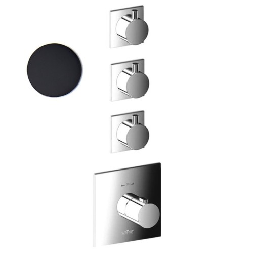 Смеситель для душа встраиваемый с термостатом Webert Elio EL971502560, черный