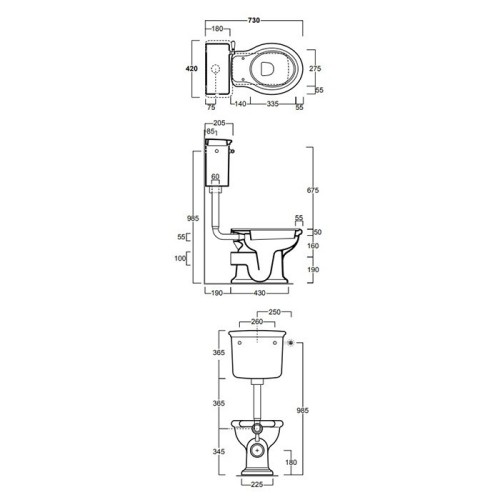 Унитаз SIMAS LANTE со средним бачком с фронтальным смывом слив в стену цвет белый/хром LA02+LA28B+D23CR