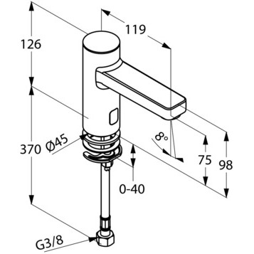 Смеситель KLUDI ZENTA 3820205 для раковины сенсорный