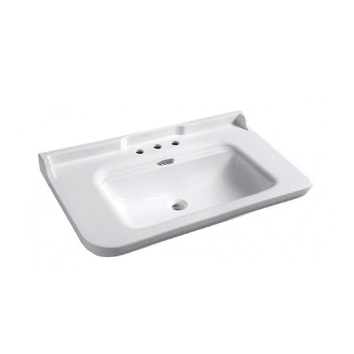 Раковина KERASAN подвесная с переливом с тремя отверстиями цвет белый/хром 4142K1bi/cr*3