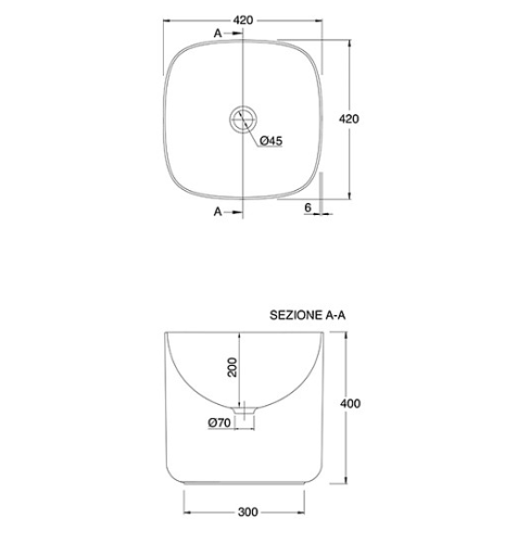 Раковина Scarabeo MOON накладная без перелива без отверстий цвет белый 5503