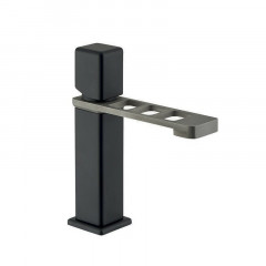 Смеситель для раковины Webert ONE-X OX830102441. черный/сталь