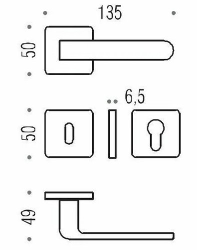 Дверная ручка Colombo FEDRA AC11R винтаж матовый