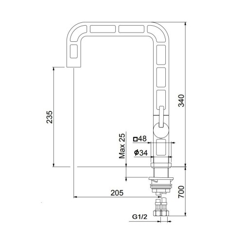 Смеситель для кухни Webert One-A ON921202560, черный