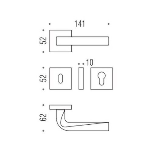 Дверная ручка Colombo PRIUS MA11R хром матовый