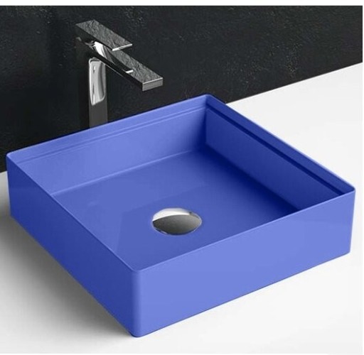 Раковина Artceram Scalino накладная без отверстий цвет Blue sapphire SCL001 16 00