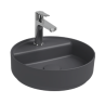 Раковина накладная ISVEA Infinity 42 круглая ?42см, с отверстием под смеситель цвет антрацит матовый