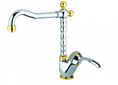 Смеситель для раковины Webert Aurora AU831702017. хром/золото