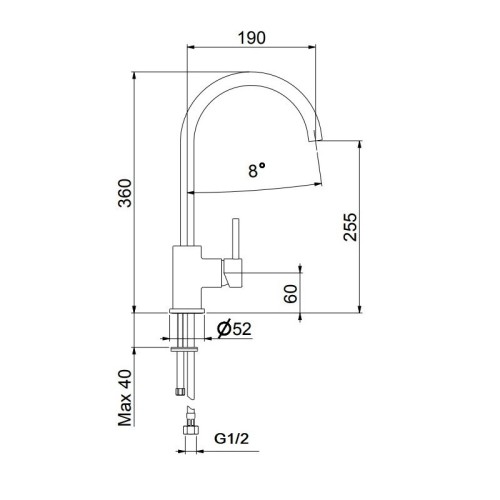 Смеситель для кухни Webert Praga PR920302015, хром