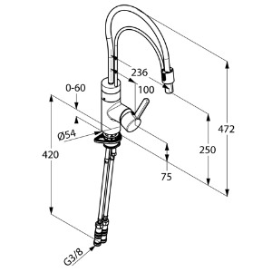 Смеситель KLUDI E-GO 422150575 для кухни сенсорный