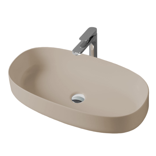 Раковина Artceram Cognac Quadro накладная без отверстий цвет Brown matera COL005 41 00