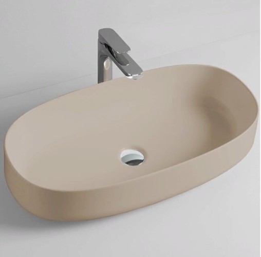 Раковина Artceram Cognac Quadro накладная без отверстий цвет Brown matera COL005 41 00