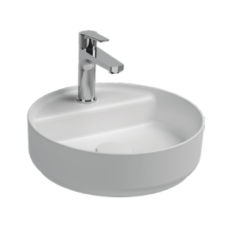 Раковина накладная ISVEA Infinity 42 круглая ?42см, с отверстием под смеситель цвет белый