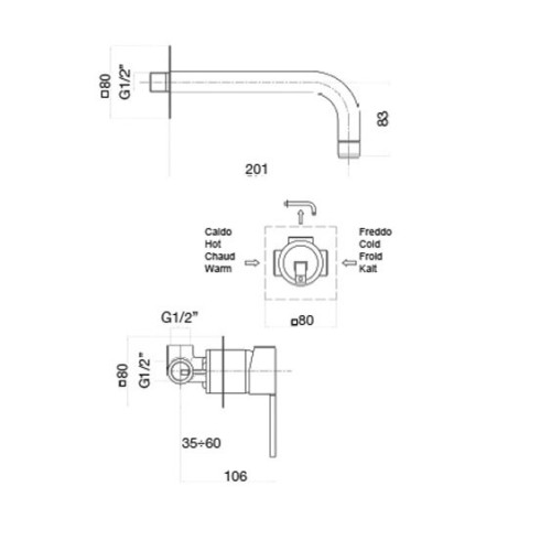 Смеситель для раковины Webert Sax Evolution SE830606560. черный