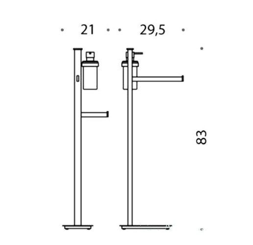 Стойка COLOMBO DESIGN UNITS B9119S напольная с полотенцедержателем с дозатором с держателем туалетной бумаги