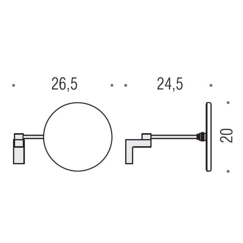 Косметическое зеркало COLOMBO DESIGN LUNA B0125 без подсветки настенной