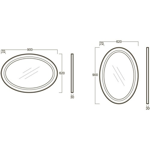 Зеркало SIMAS LANTE Настенное цвет белый LAS1