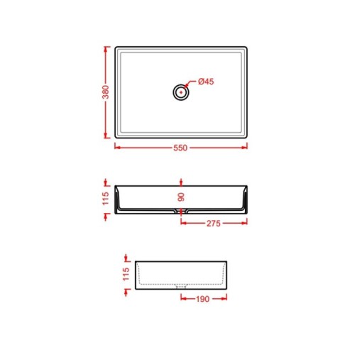 Раковина Artceram Scalino накладная без отверстий цвет Brown tortora SCL002 40 00