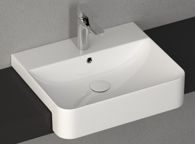 Раковина ISVEA Sott'Aqua накладная ШГВ 590*490*163 отверстия для смесителя 1 цвет белый