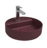 Раковина накладная ISVEA Infinity 42 круглая ?42см, с отверстием под смеситель цвет бордовый матовый