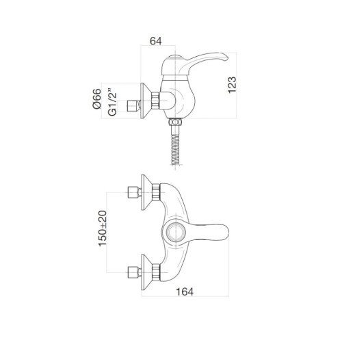 Смеситель для душа Webert Aurora AU870102010, золото