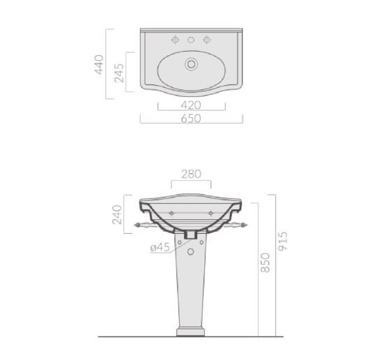 Раковина GALASSIA ETHOS 8432M подвесная или встраиваемая сверху с одним отверстием с переливом цвет белый глянцевый