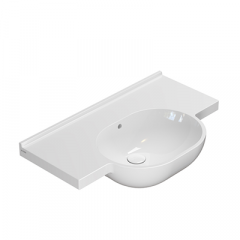Раковина GLOBO MODE подвесная или накладная с одним отверстием и двумя намеченными цвет белый ME080BI