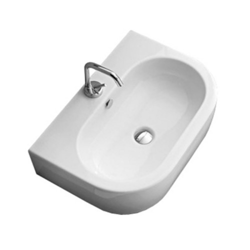 Раковина KERASAN подвесная/накладная с переливом с одним отверстием цвет белый 314201*1