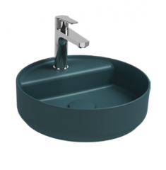 Раковина накладная ISVEA Infinity 42 круглая ?42см, с отверстием  под смеситель цвет изумрудный матовый