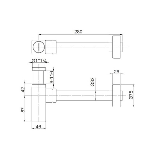 Сифон для раковины Webert AC0404560 черный