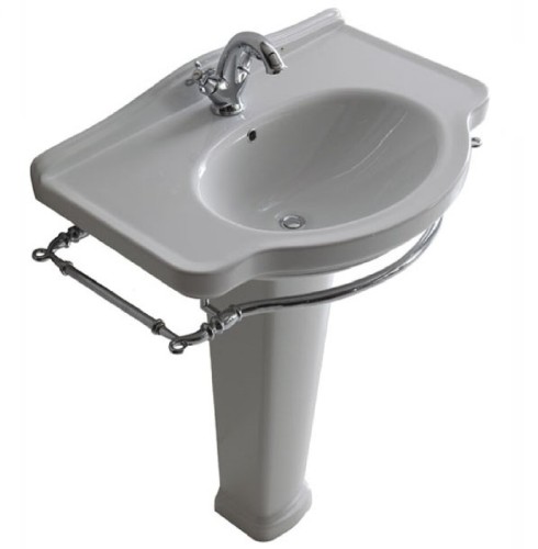 Раковина GALASSIA ETHOS 8433M подвесная или встраиваемая сверху с одним отверстием с переливом цвет белый глянцевый