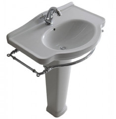 Раковина GALASSIA ETHOS 8433M подвесная или встраиваемая сверху с одним отверстием с переливом цвет белый глянцевый