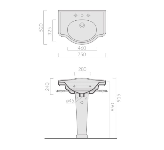 Раковина GALASSIA ETHOS 8433M подвесная или встраиваемая сверху с одним отверстием с переливом цвет белый глянцевый