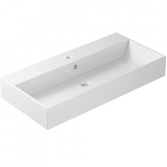 Раковина GALASSIA PLUS DESIGN 6100 накладная или подвесная с одним отверстием с переливом цвет белый глянцевый