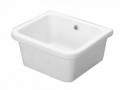 Раковина HATRIA SPECIALS YN0201 подвесная хозяйственная без отверстия с переливом цвет белый