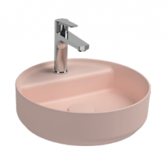Раковина накладная ISVEA Infinity 42 круглая ?42см, с отверстием  под смеситель цвет лососевый матовый