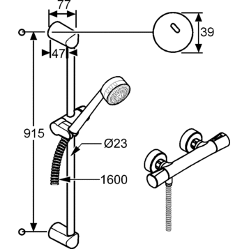 Комплект для душа KLUDI ZENTA 6057705 термостат