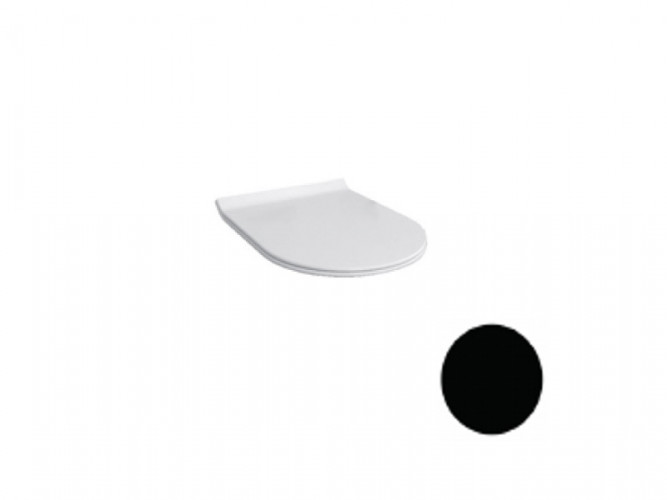Сиденье с крышкой HATRIA Fusion Y1X002 с микролифтом быстросъемное тонкое тонкое цвет черный матовый