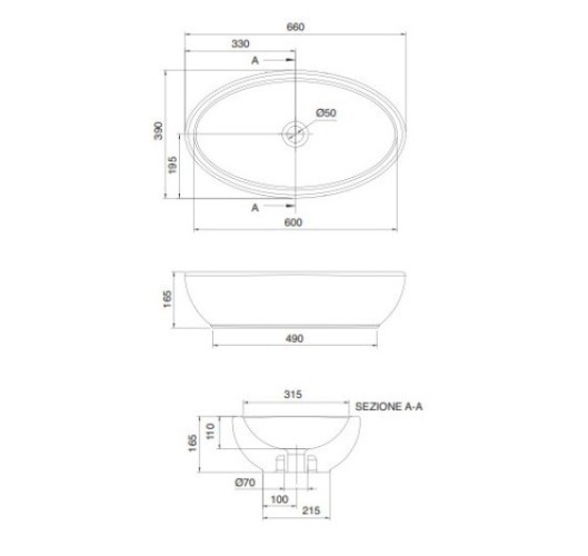 Раковина Scarabeo PLANET накладная без перелива без отверстий цвет белый 8111