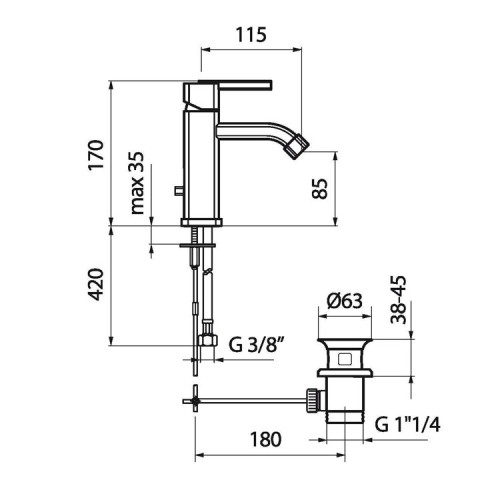 Смеситель для раковины Webert Azeta AZ830102015. хром