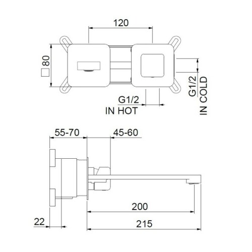 Смеситель для раковины Webert ONE-X OX830611741. белый/сталь