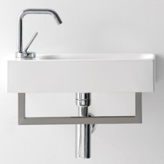 Раковина KERASAN подвесная/накладная с переливом с одним отверстием цвет белый 353701L*1