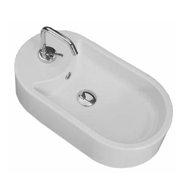 Раковина Scarabeo SEVENTY накладная с переливом с одним отверстием цвет белый 8093