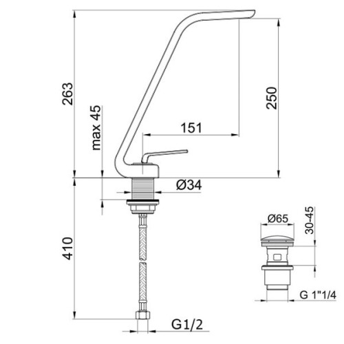 Смеситель для раковины Webert Wolo WO830402564. черный