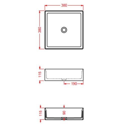 Раковина Artceram Scalino накладная без отверстий цвет черный матовый SCL001 17 00