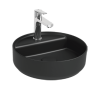 Раковина накладная ISVEA Infinity 42 круглая ?42см, с отверстием под смеситель цвет черный матовый