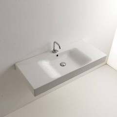 Раковина KERASAN подвесная/накладная с переливом с одним отверстием цвет белый 355001*1