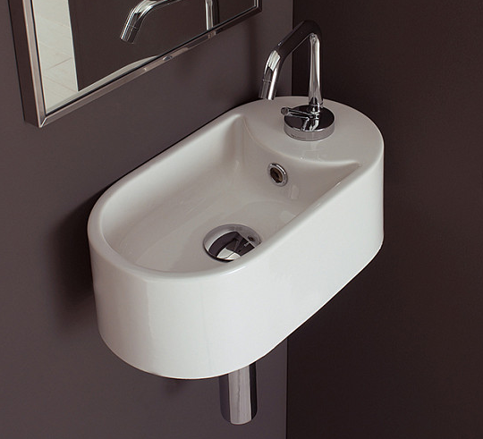 Раковина Scarabeo SEVENTY подвесная с переливом с одним отверстием цвет белый 8093/B