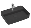 Раковина накладная ISVEA Infinity 55 прямоугольная 55см, с отверстием под смеситель цвет антрацит матовый