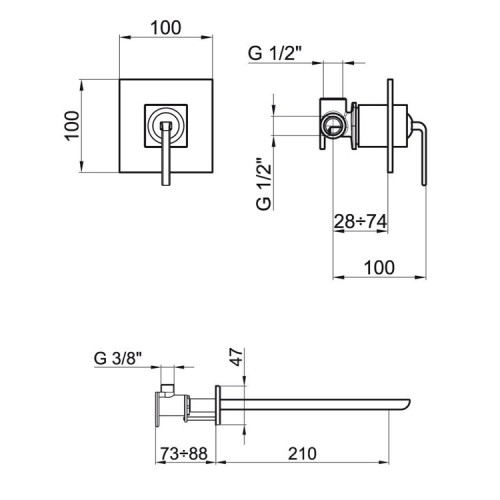 Смеситель для раковины Webert Wolo WO830607564. черный